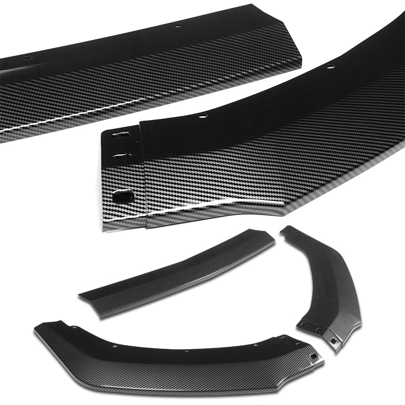 For 2024-2025 Ford Mustang ECO Carbon Look Front Bumper Splitter Spoiler Lip 3PCS - Image 3