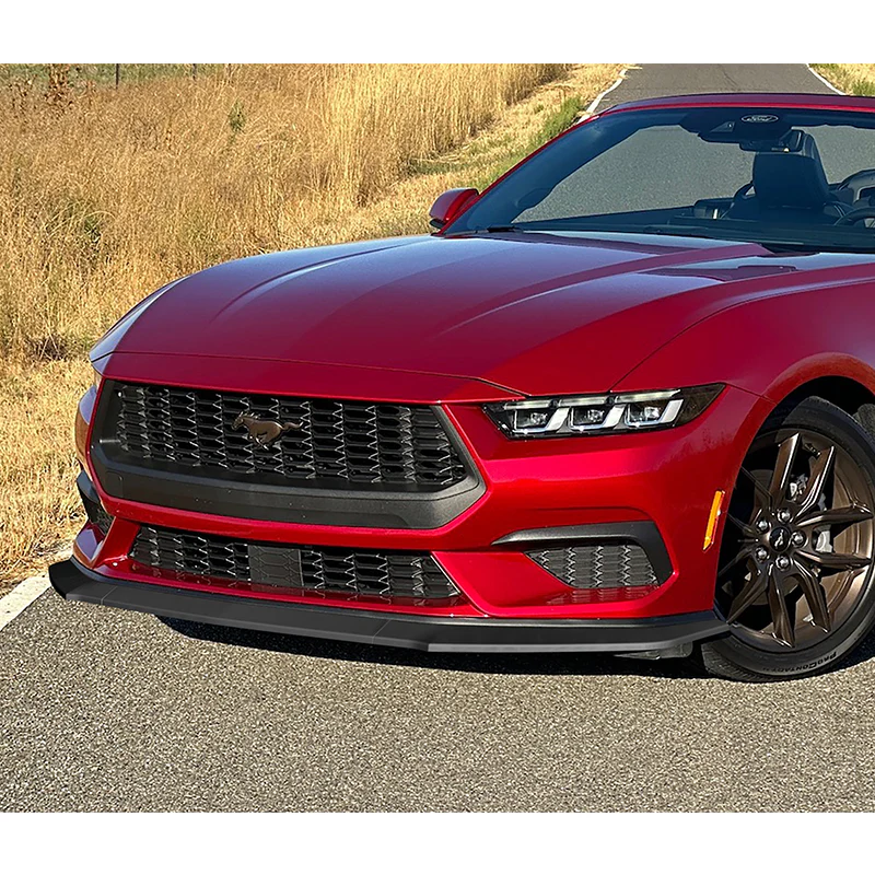 For 2024-2025 Ford Mustang ECO Unpainted Matte Black Front Bumper Splitter Spoiler Lip 3PCS - Image 6