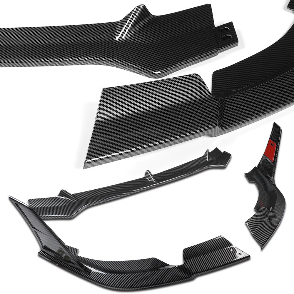 For 2024-2025 Hyundai Elantra Base Front Bumper Splitter Spoiler Lip 5PCS -Carbon Fiber Look - Image 2