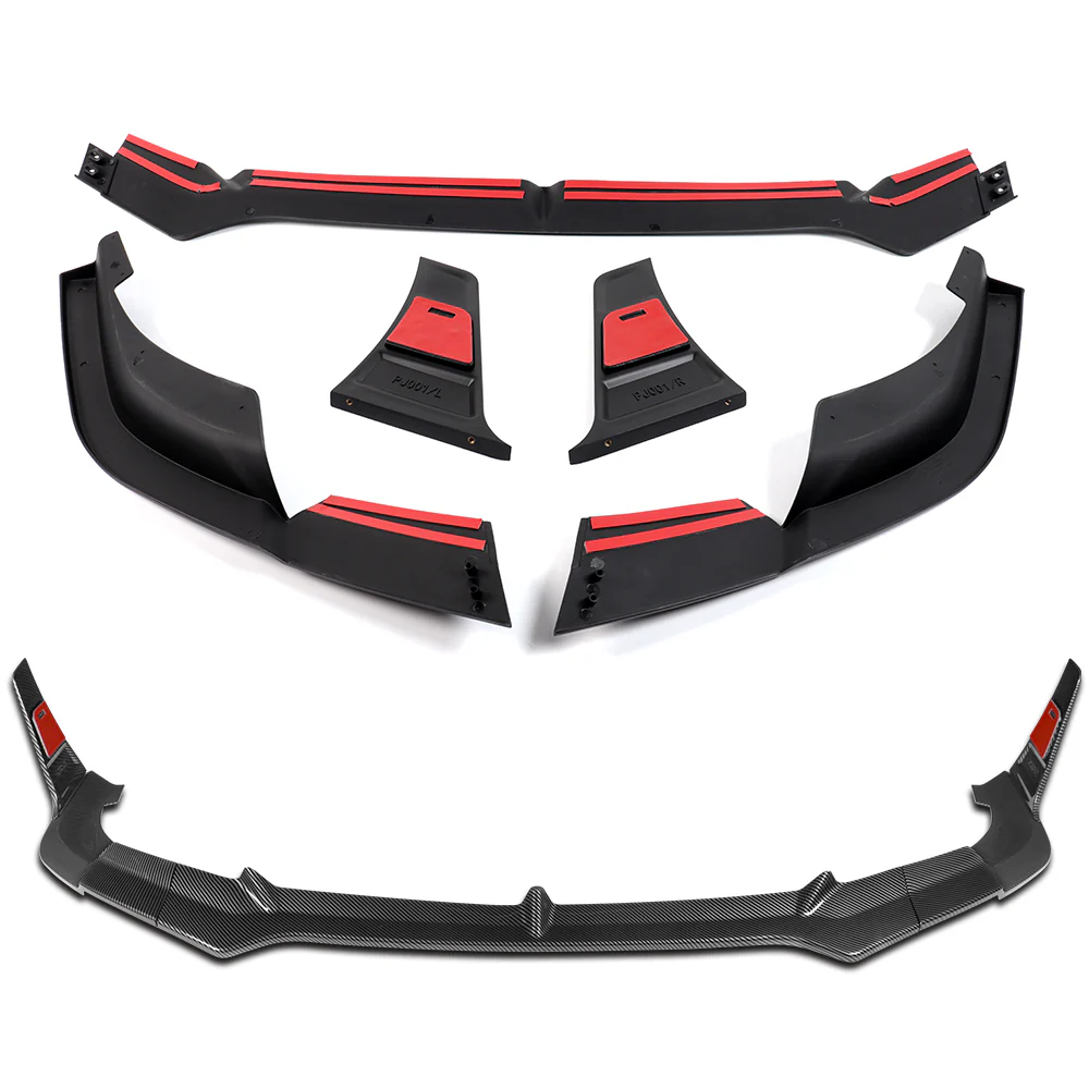 For 2024-2025 Hyundai Elantra Base Front Bumper Splitter Spoiler Lip 5PCS -Carbon Fiber Look - Image 7