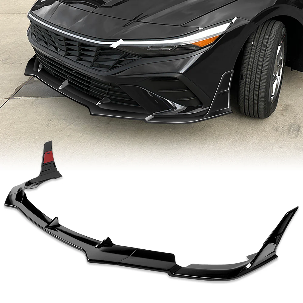 For 2024-2025 Hyundai Elantra Base Front Bumper Splitter Spoiler Lip 5PCS -Painted Black - Image 8