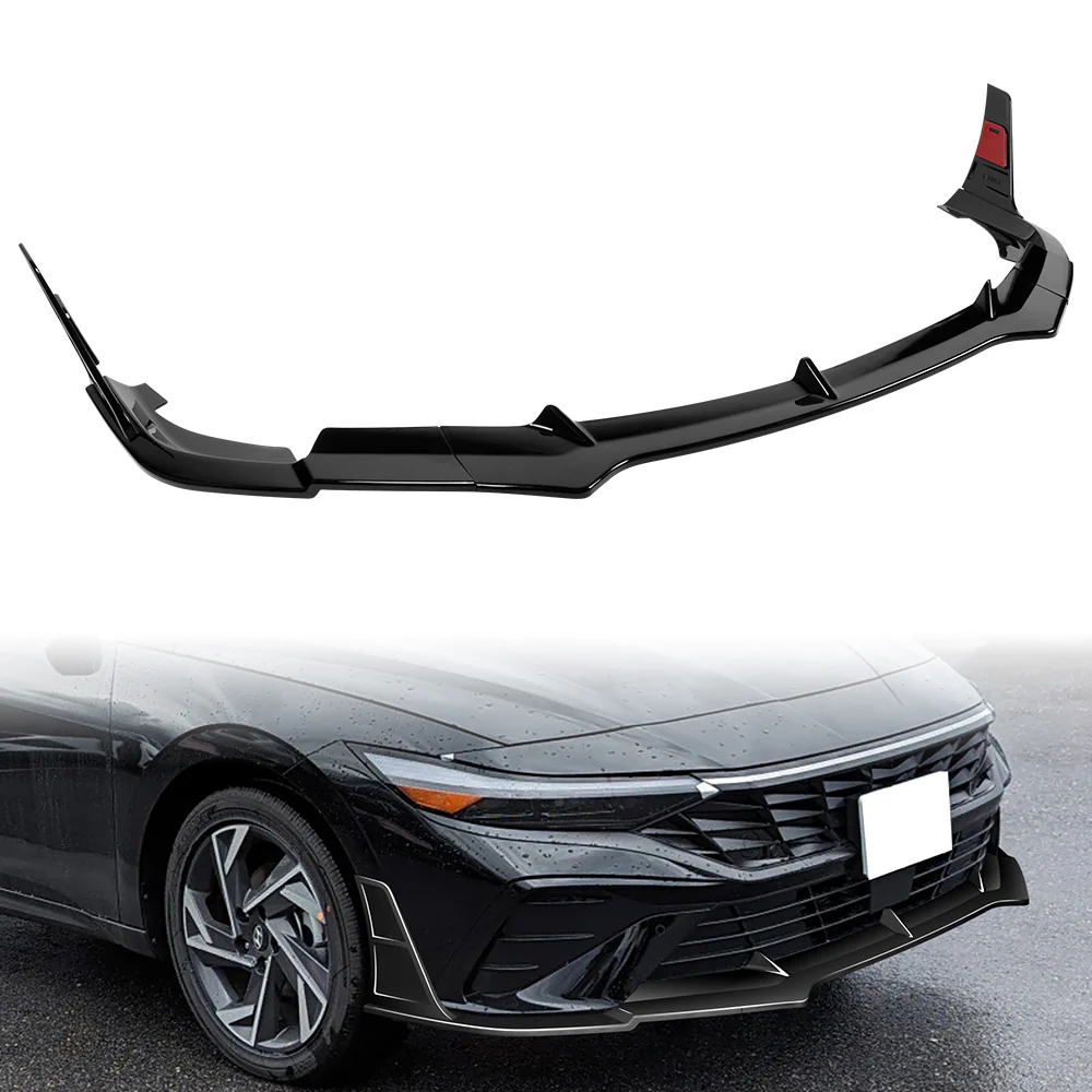 For 2024-2025 Hyundai Elantra Base Front Bumper Splitter Spoiler Lip 5PCS -Painted Black - Image 9