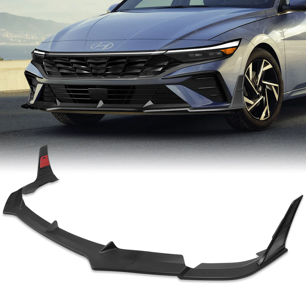 For 2024-2025 Hyundai Elantra Base Front Bumper Splitter Spoiler Lip 5PCS -Unpainted Matte Black - Image 8