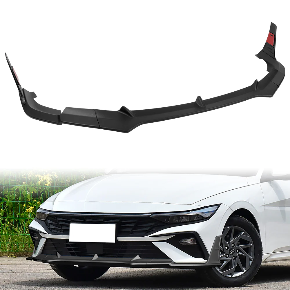 For 2024-2025 Hyundai Elantra Base Front Bumper Splitter Spoiler Lip 5PCS -Unpainted Matte Black - Image 9