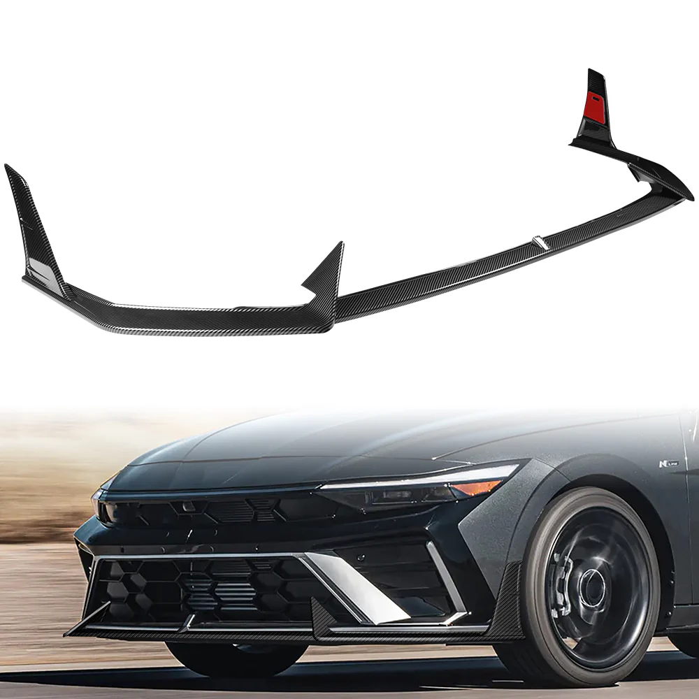 For 2024-2025 Hyundai Elantra N-Line Front Bumper Splitter Spoiler Lip 5PCS -Carbon Fiber Look - Image 5