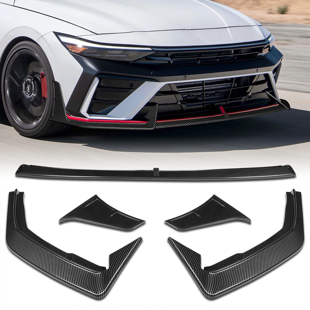 For 2024-2025 Hyundai Elantra N-Line Front Bumper Splitter Spoiler Lip 5PCS -Carbon Fiber Look - Image 6