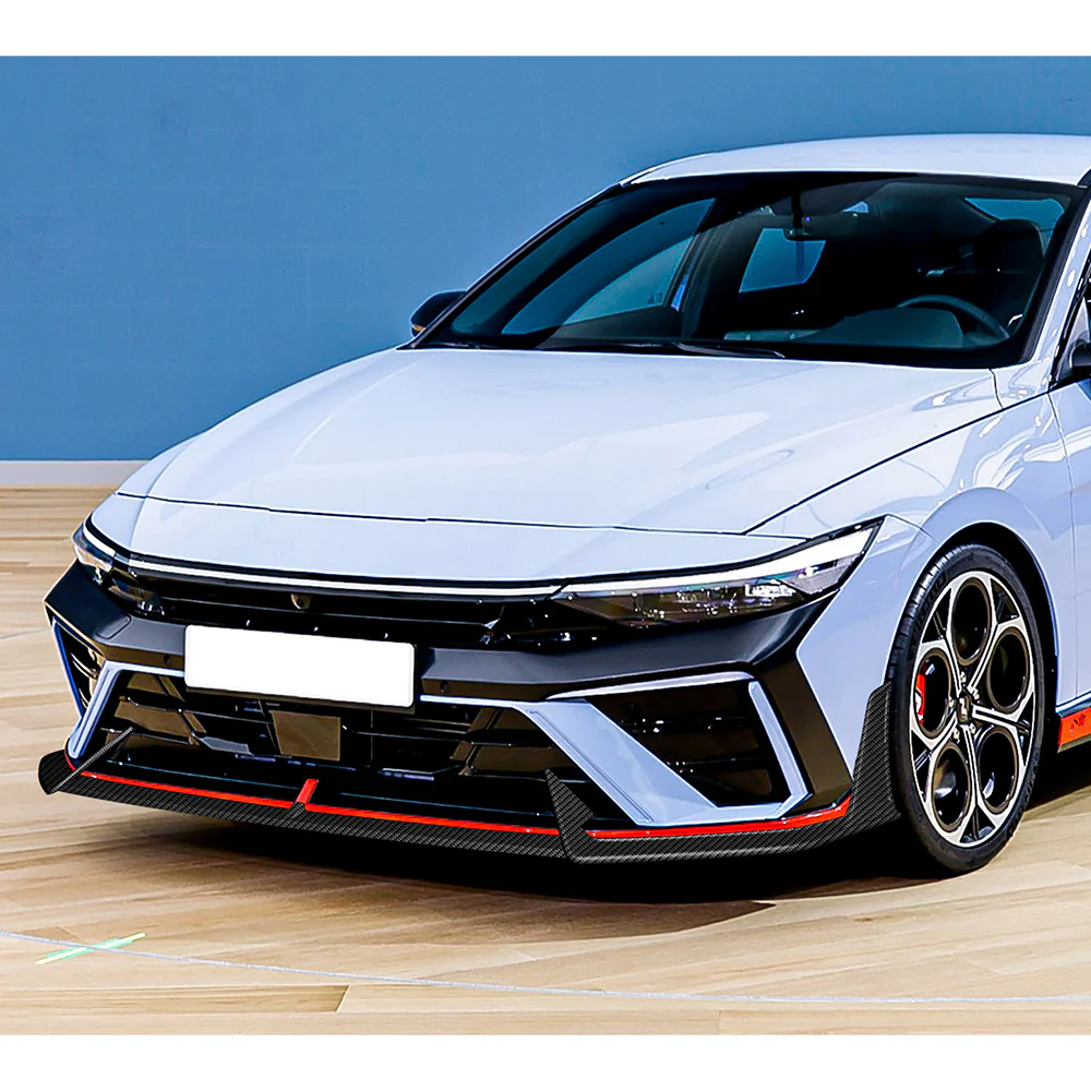 For 2024-2025 Hyundai Elantra N-Line Front Bumper Splitter Spoiler Lip 5PCS -Carbon Fiber Look - Image 7