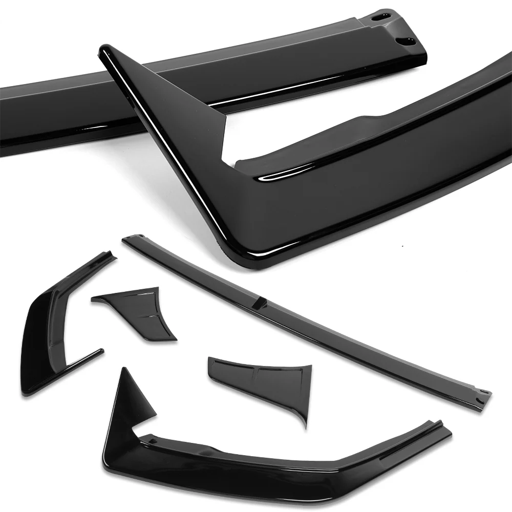 For 2024-2025 Hyundai Elantra N-Line Front Bumper Splitter Spoiler Lip 5PCS -Painted Black - Image 2