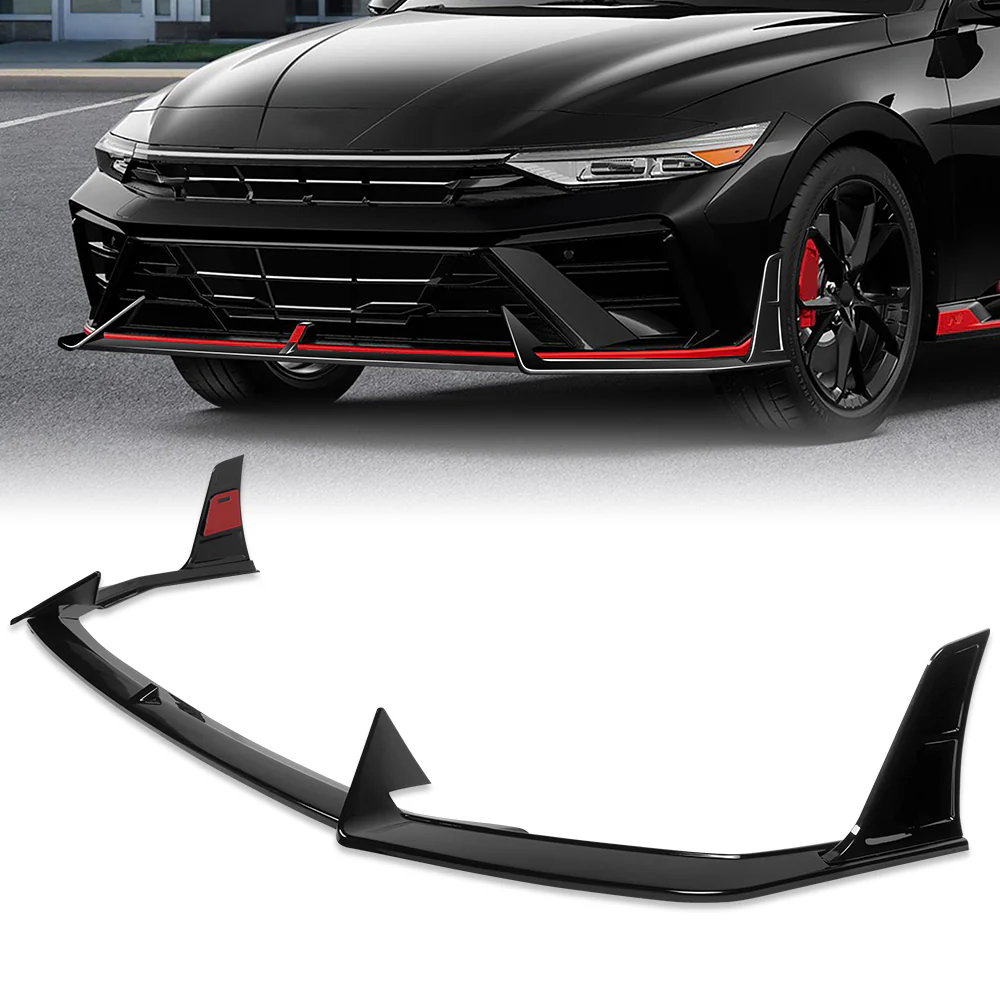 For 2024-2025 Hyundai Elantra N-Line Front Bumper Splitter Spoiler Lip 5PCS -Painted Black - Image 6