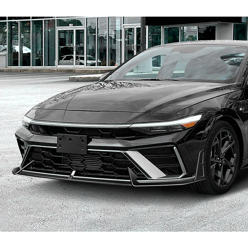 For 2024-2025 Hyundai Elantra N-Line Front Bumper Splitter Spoiler Lip 5PCS -Painted Black - Image 7