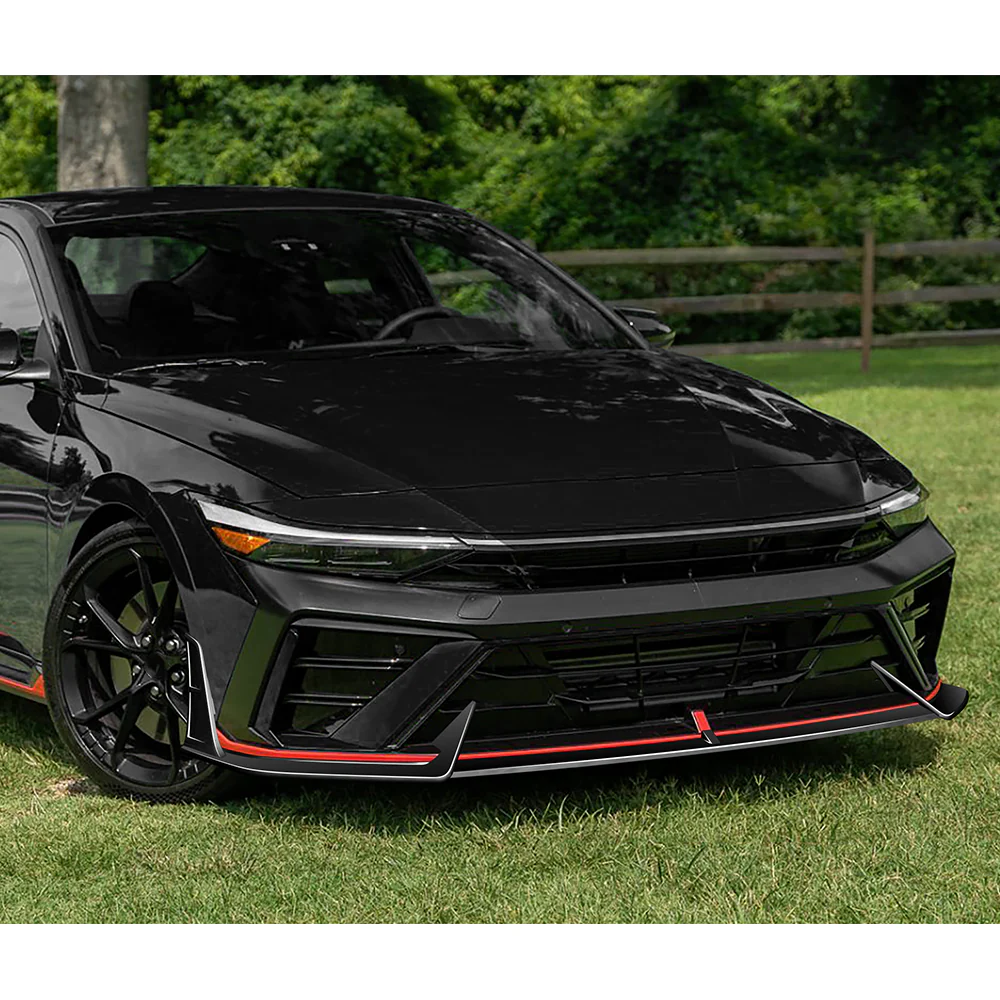 For 2024-2025 Hyundai Elantra N-Line Front Bumper Splitter Spoiler Lip 5PCS -Painted Black - Image 8