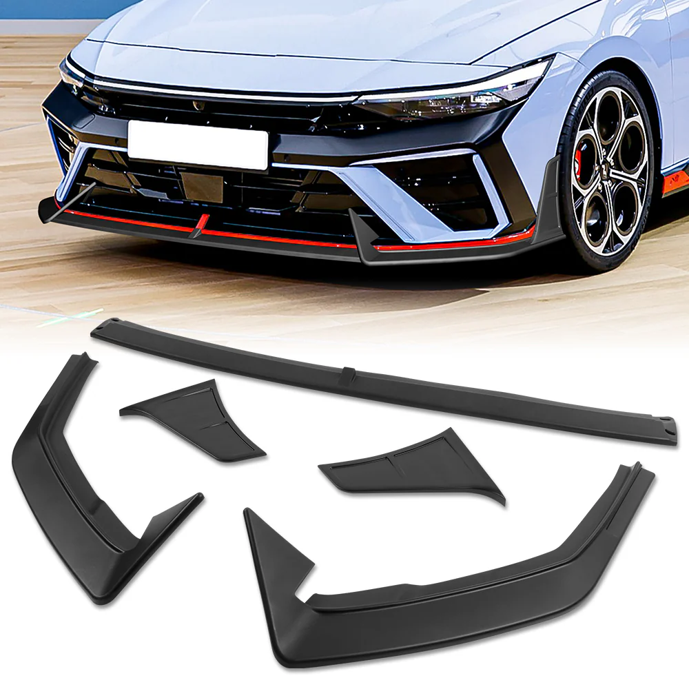For 2024-2025 Hyundai Elantra N-Line Front Bumper Splitter Spoiler Lip 5PCS -Unpainted Matte Black - Image 5