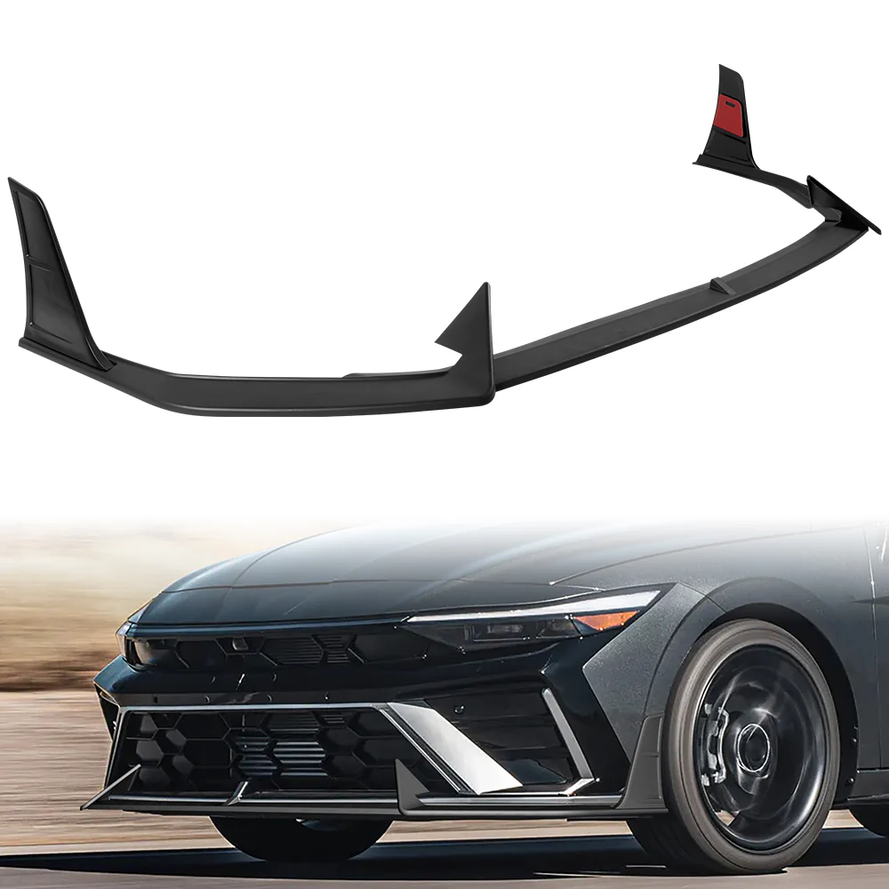 For 2024-2025 Hyundai Elantra N-Line Front Bumper Splitter Spoiler Lip 5PCS -Unpainted Matte Black - Image 6
