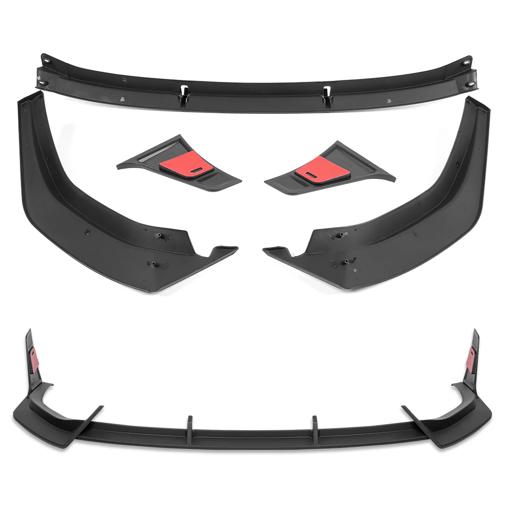 For 2024-2025 Hyundai Sonata Base Front Bumper STP-Style Splitter Spoiler Lip 5PCS -Unpainted Matte Black - Image 5