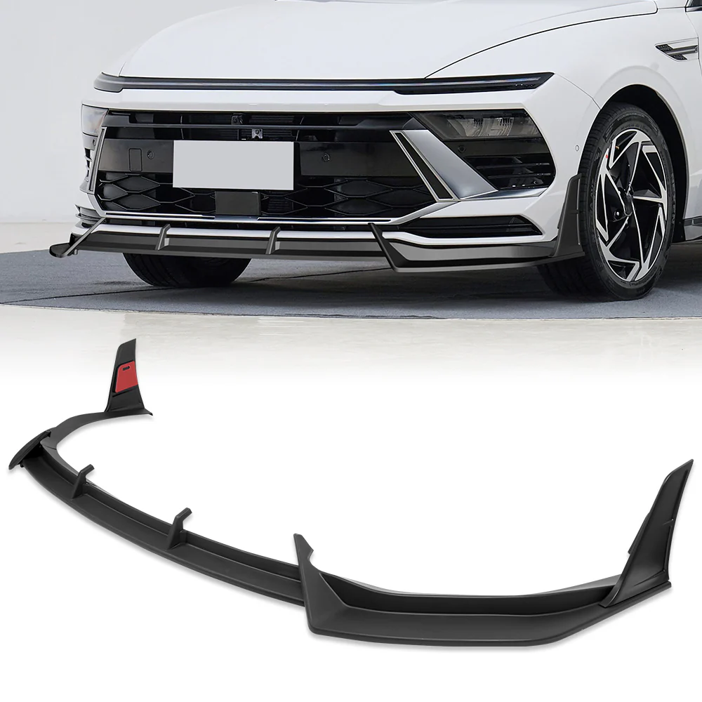 For 2024-2025 Hyundai Sonata Base Front Bumper STP-Style Splitter Spoiler Lip 5PCS -Unpainted Matte Black - Image 6