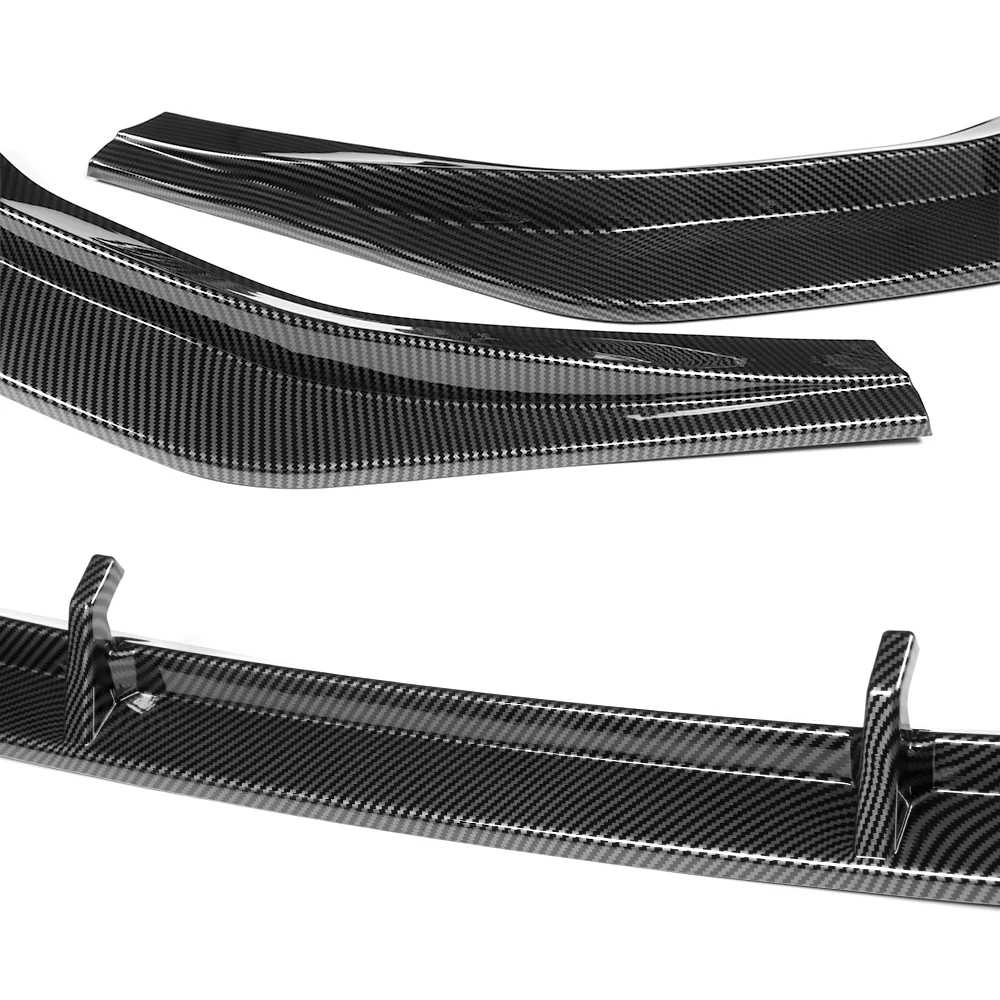 For 2024-2025 Hyundai Sonata Base Front Bumper STP-Style Splitter Spoiler Lip 5PCS -Carbon Fiber Look - Image 3