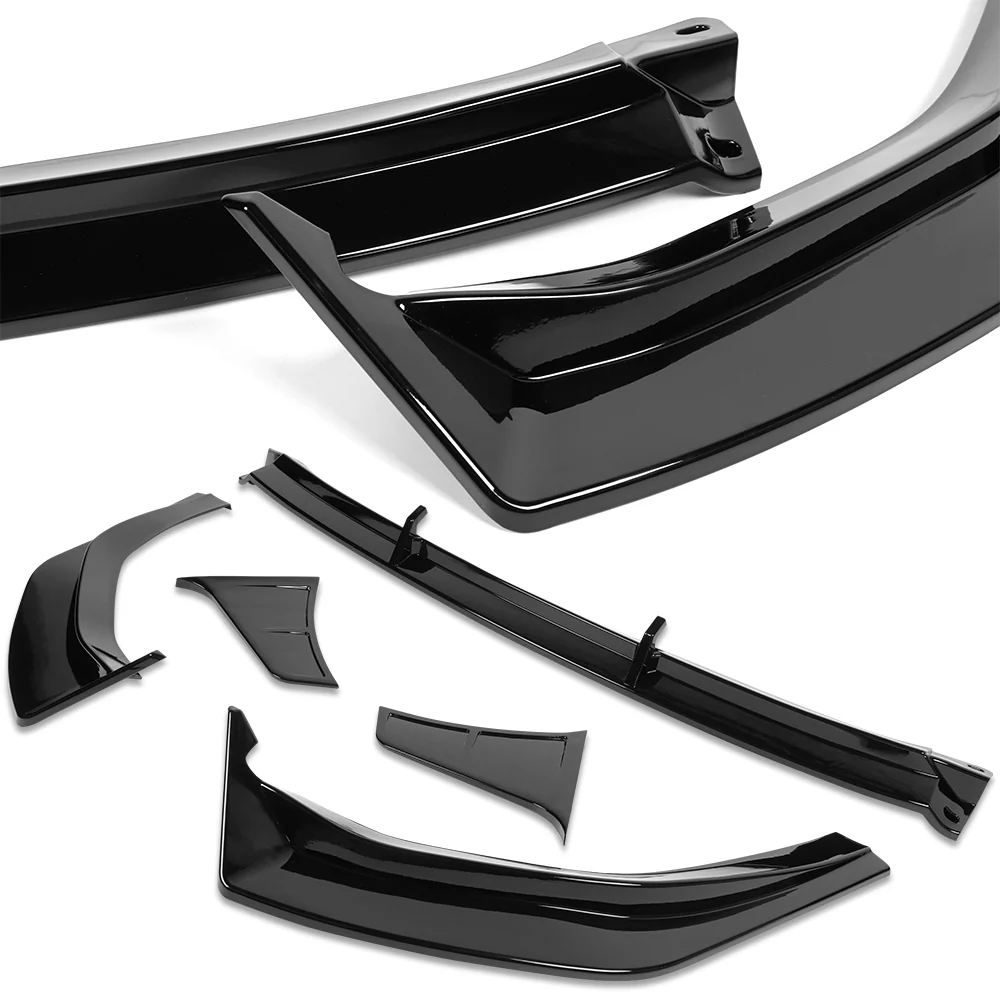 For 2024-2025 Hyundai Sonata Base Front Bumper STP-Style Splitter Spoiler Lip 5PCS -Painted Black - Image 3