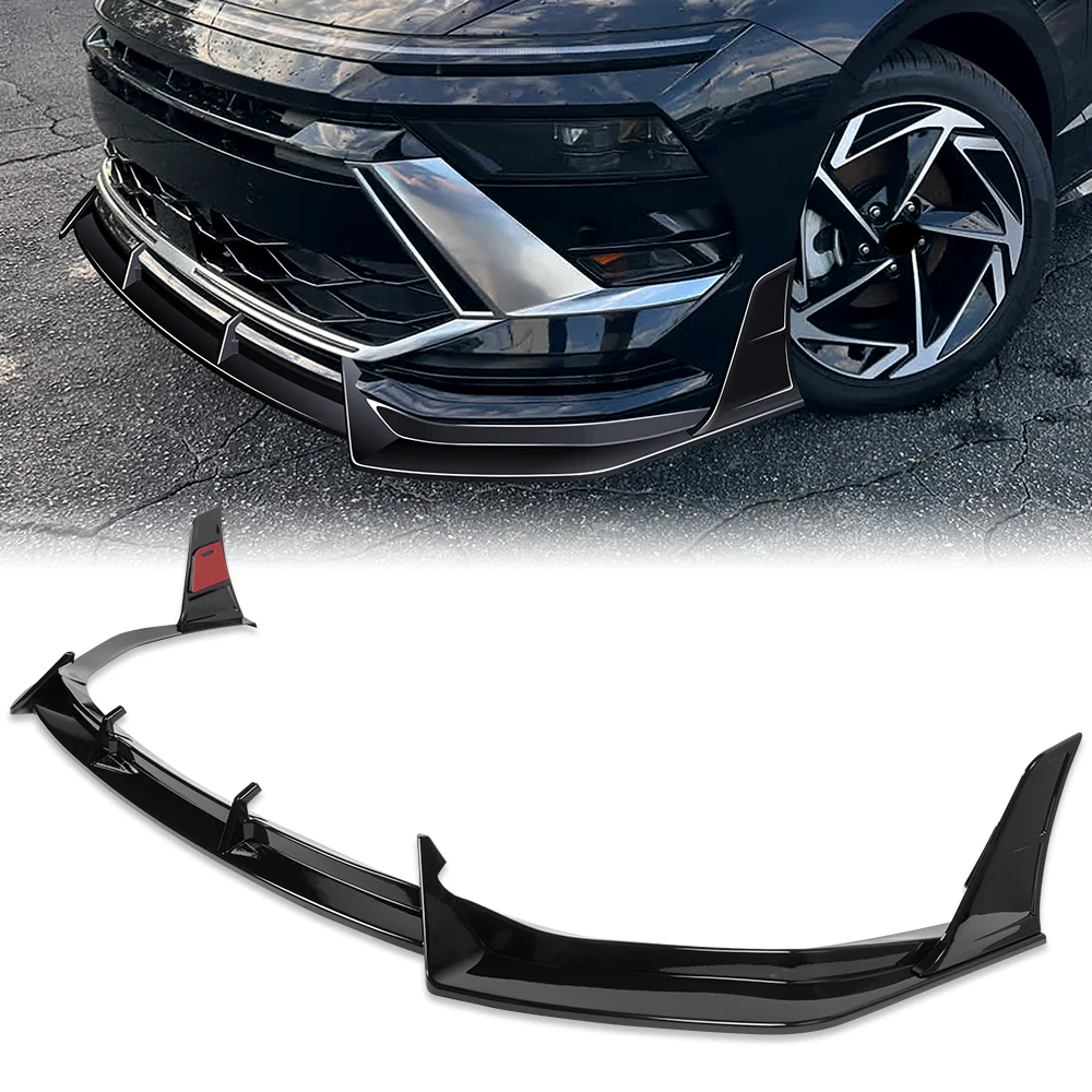 For 2024-2025 Hyundai Sonata Base Front Bumper STP-Style Splitter Spoiler Lip 5PCS -Painted Black - Image 5