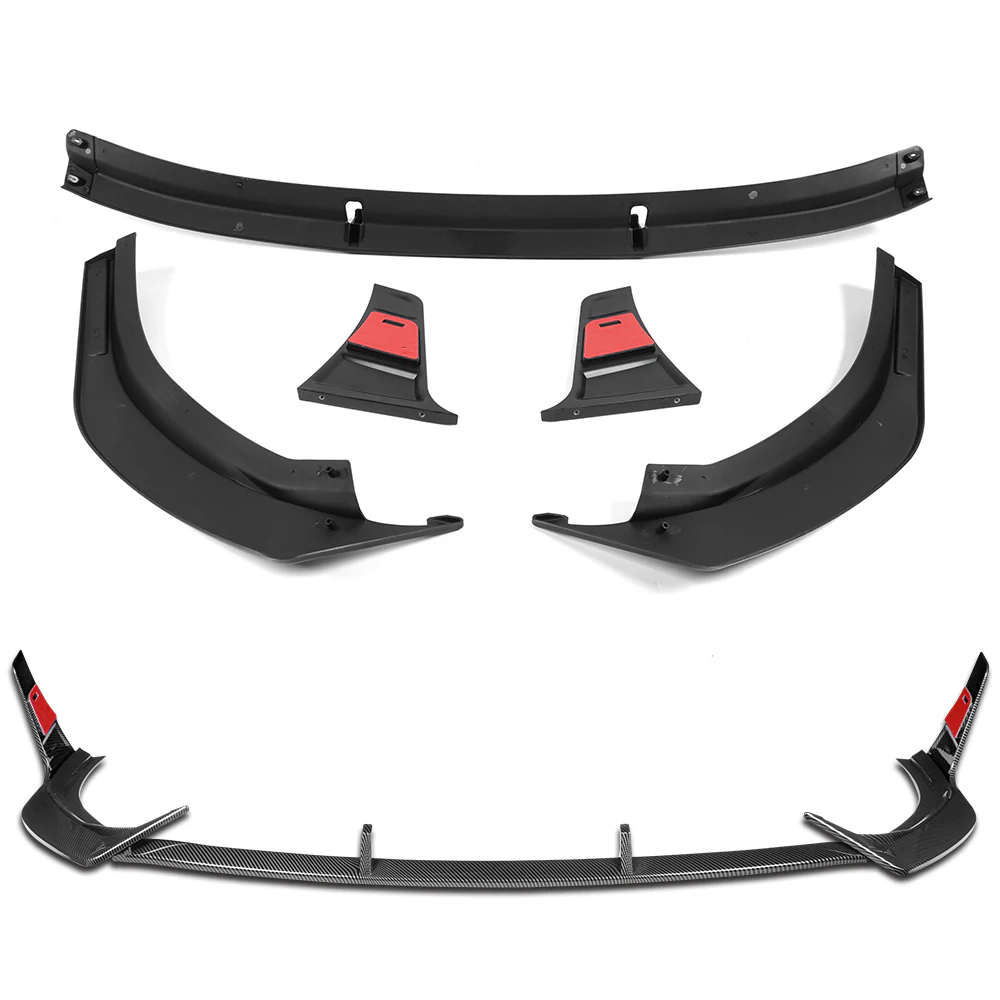For 2024-2025 Hyundai Sonata N-Line Front Bumper Splitter Spoiler Lip 5PCS -Carbon Fiber Look - Image 3