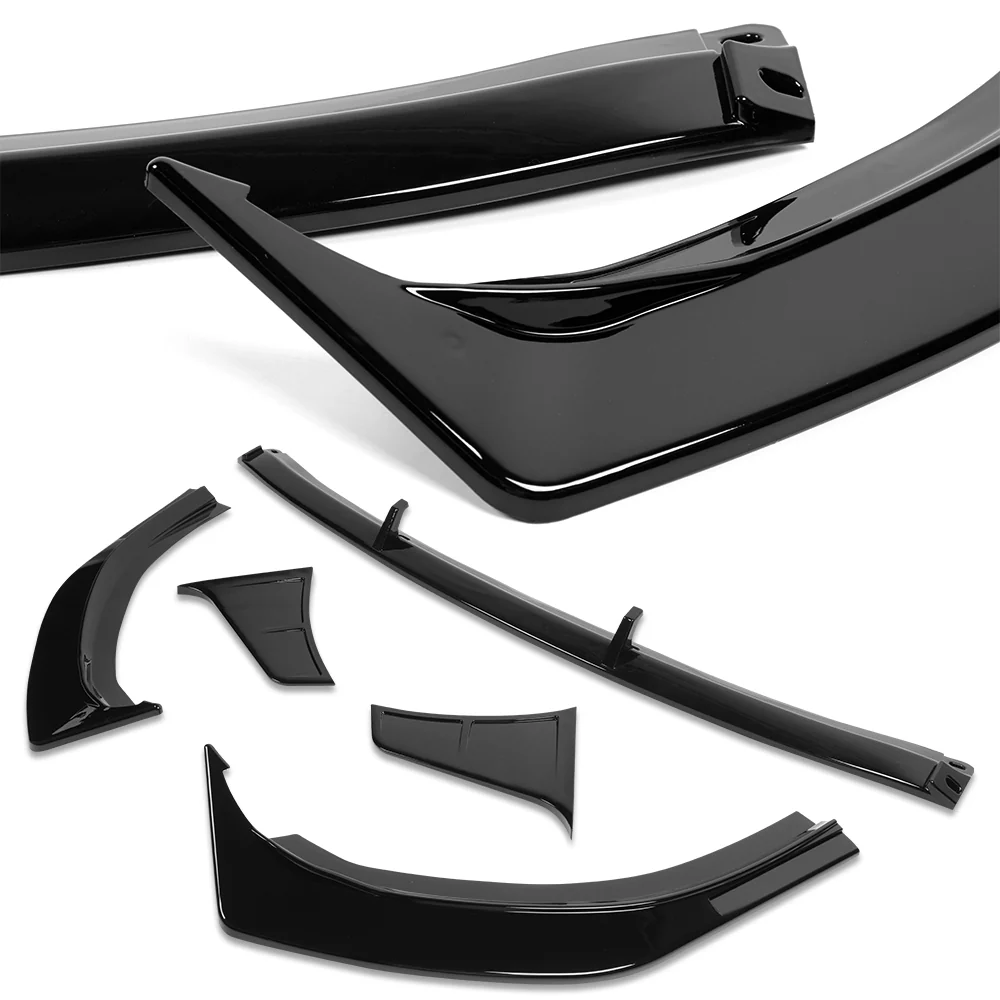 For 2024-2025 Hyundai Sonata N-Line Front Bumper Splitter Spoiler Lip 5PCS -Painted Black - Image 2