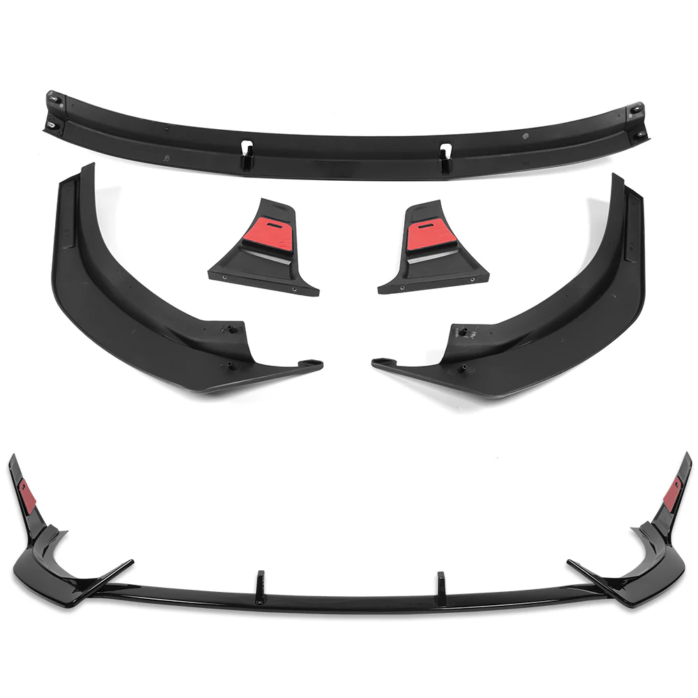 For 2024-2025 Hyundai Sonata N-Line Front Bumper Splitter Spoiler Lip 5PCS -Painted Black - Image 3