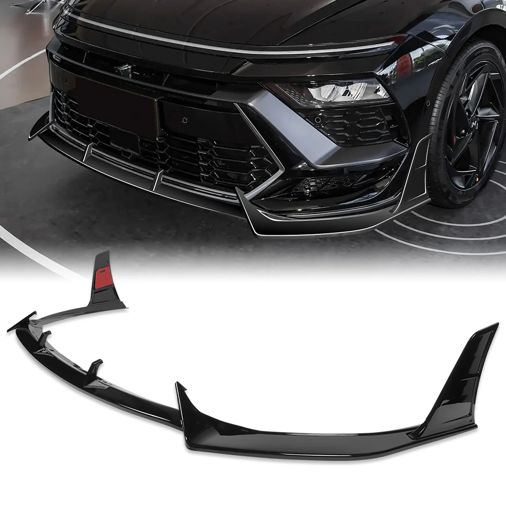For 2024-2025 Hyundai Sonata N-Line Front Bumper Splitter Spoiler Lip 5PCS -Painted Black - Image 6
