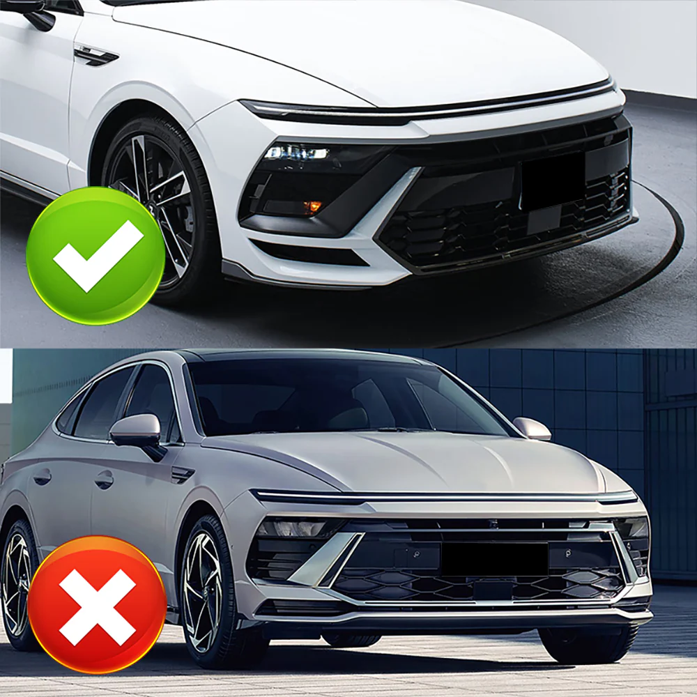For 2024-2025 Hyundai Sonata N-Line Front Bumper Splitter Spoiler Lip 5PCS -Unpainted Matte Black - Image 9