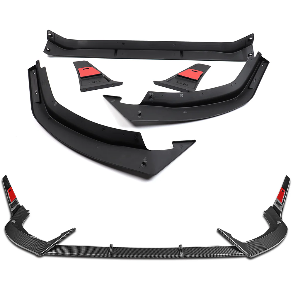 For 2024-2025 Nissan Sentra Front Bumper Splitter Spoiler Lip 5PCS -Carbon Fiber Look Painted - Image 2