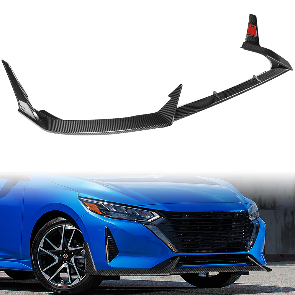 For 2024-2025 Nissan Sentra Front Bumper Splitter Spoiler Lip 5PCS -Carbon Fiber Look Painted - Image 6