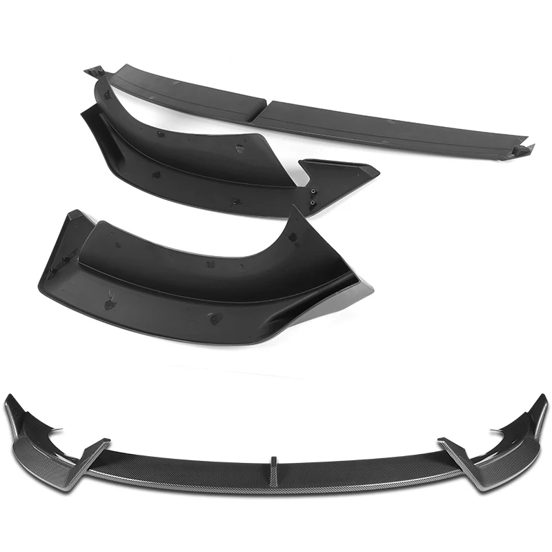 For 2024-2025 Tesla Model 3 Sedan Carbon Look Front Bumper Body Splitter Spoiler Lip 3PCS - Image 4