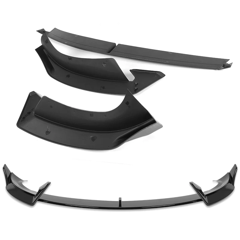 For 2024-2025 Tesla Model 3 Sedan Painted Black Front Bumper Body Splitter Spoiler Lip 3PCS - Image 4