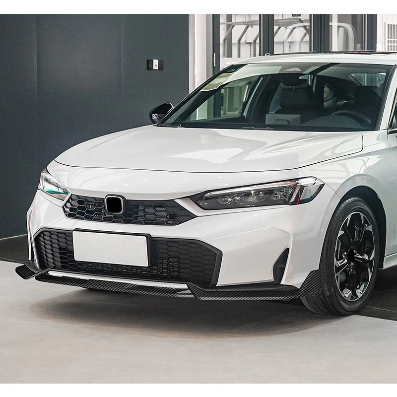For 2025-2026 Honda Civic Sedan Hatchback Front Bumper Lip Spoiler Splitter -Carbon Fiber Look - Image 7