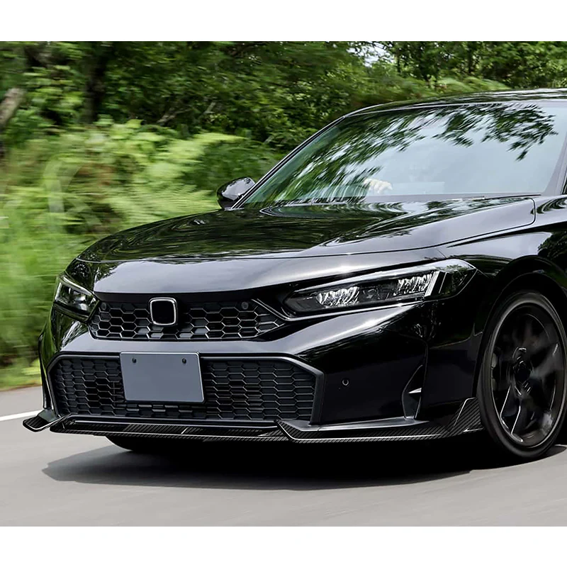 STP-Style For 2025-2026 Honda Civic Sedan Hatchback Front Bumper Lip Spoiler Splitter -Real Carbon Fiber - Image 5