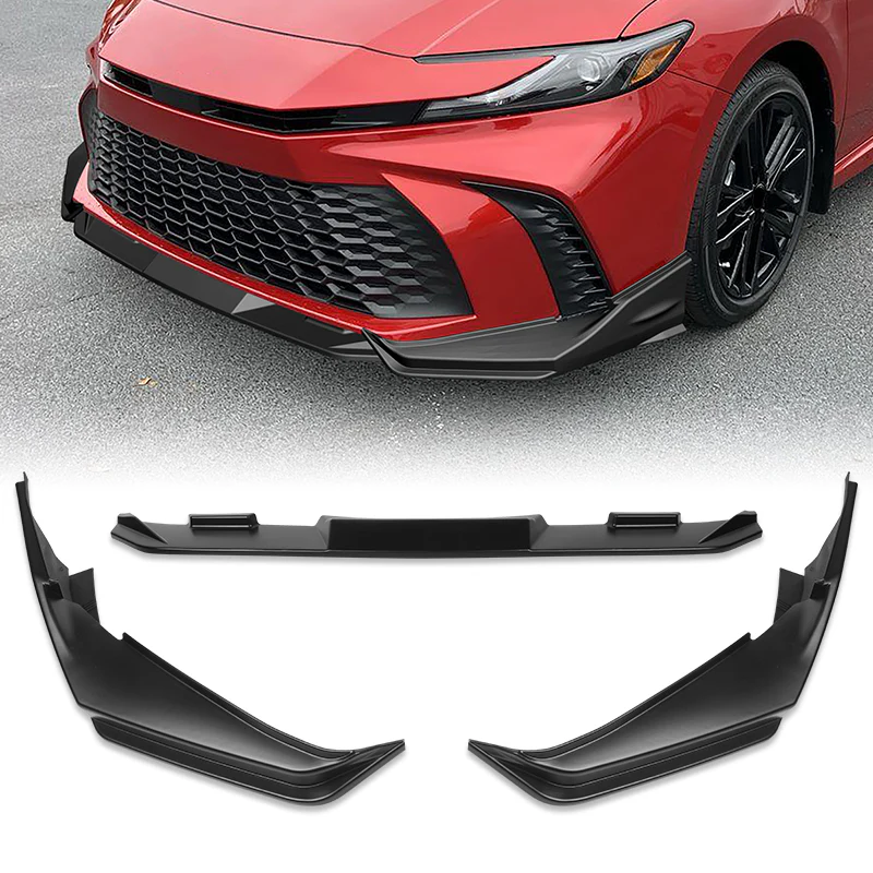 For 2025-2026 Toyota Camry SE XSE Front Bumper Splitter Spoiler Lip 3PCS -Unpainted Matte Black - Image 7