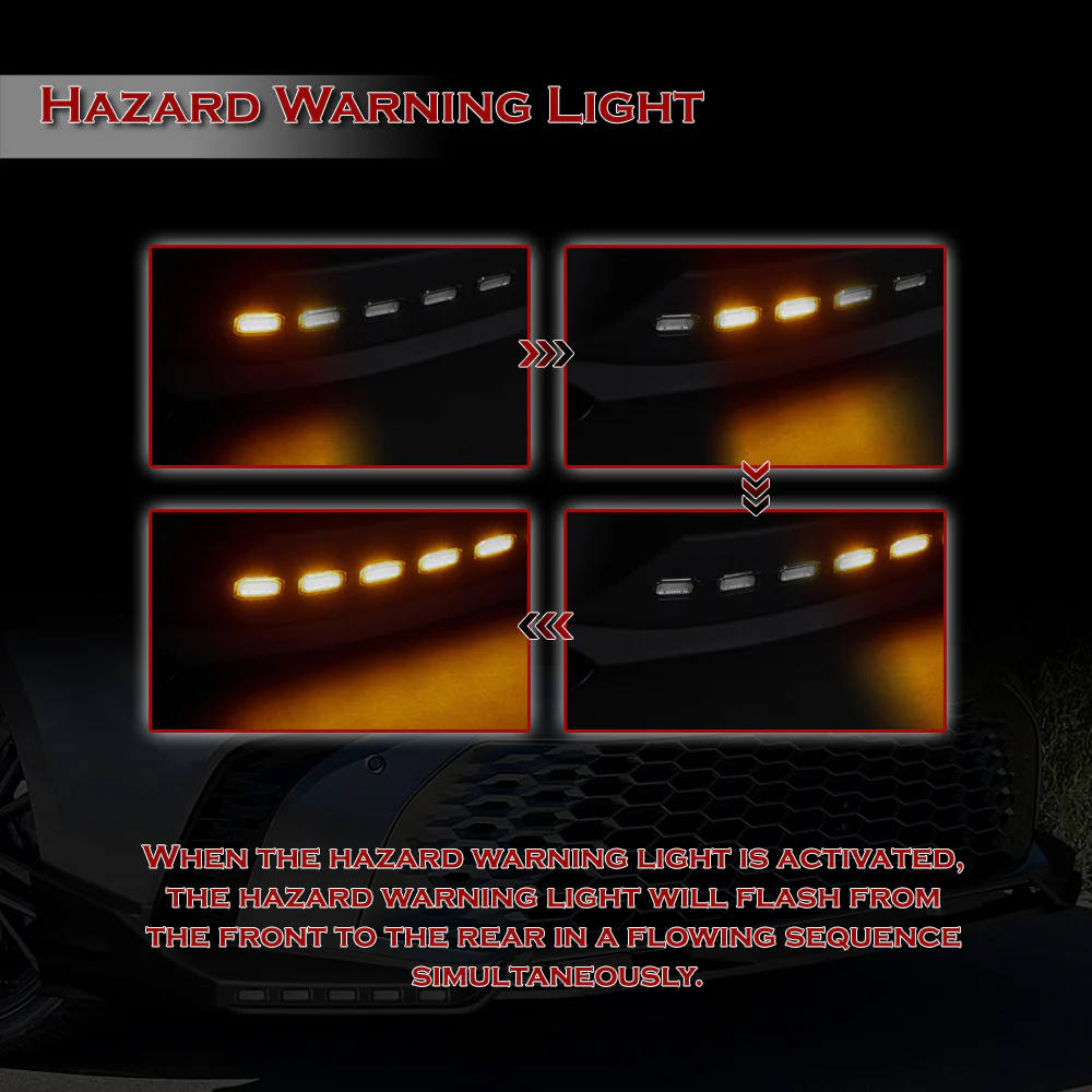 For 2025-2026 Toyota Camry SE XSE Front Bumper Splitter Spoiler Lip 3PCS With LED Sequential Running Lights -Carbon Fiber Look - Image 7