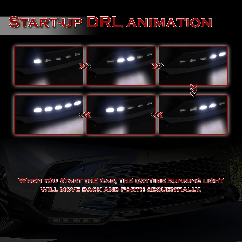For 2025-2026 Toyota Camry SE XSE Front Bumper Splitter Spoiler Lip 3PCS With LED Sequential Running Lights -Unpainted Matte Black - Image 8
