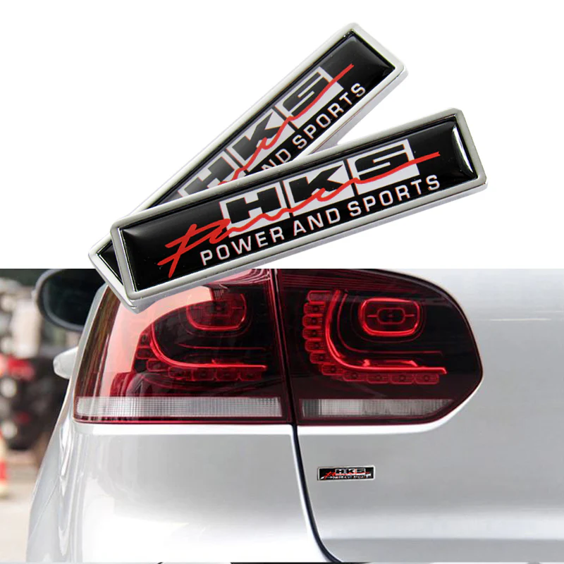 For 2PCS HKS Luxury Auto Car Body Fender Metal Emblem Badge Sticker Decal - Image 2