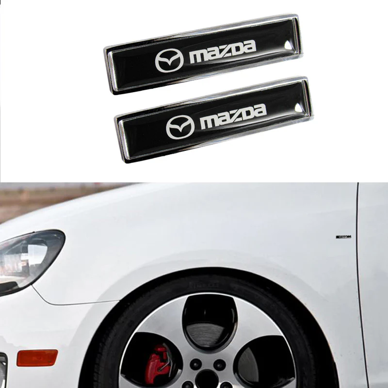 For 2PCS MAZDA Luxury Auto Car Body Fender Metal Emblem Badge Sticker Decal - Image 2