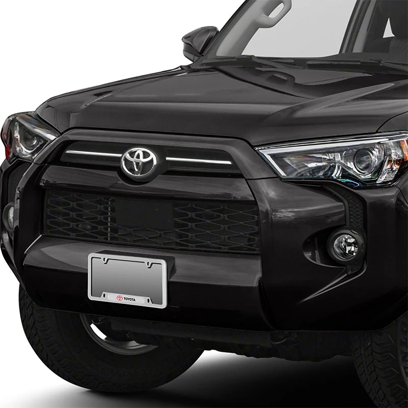 2PCS TOYOTA Stainless Steel Metal License Plate Frame Silver New - Image 5