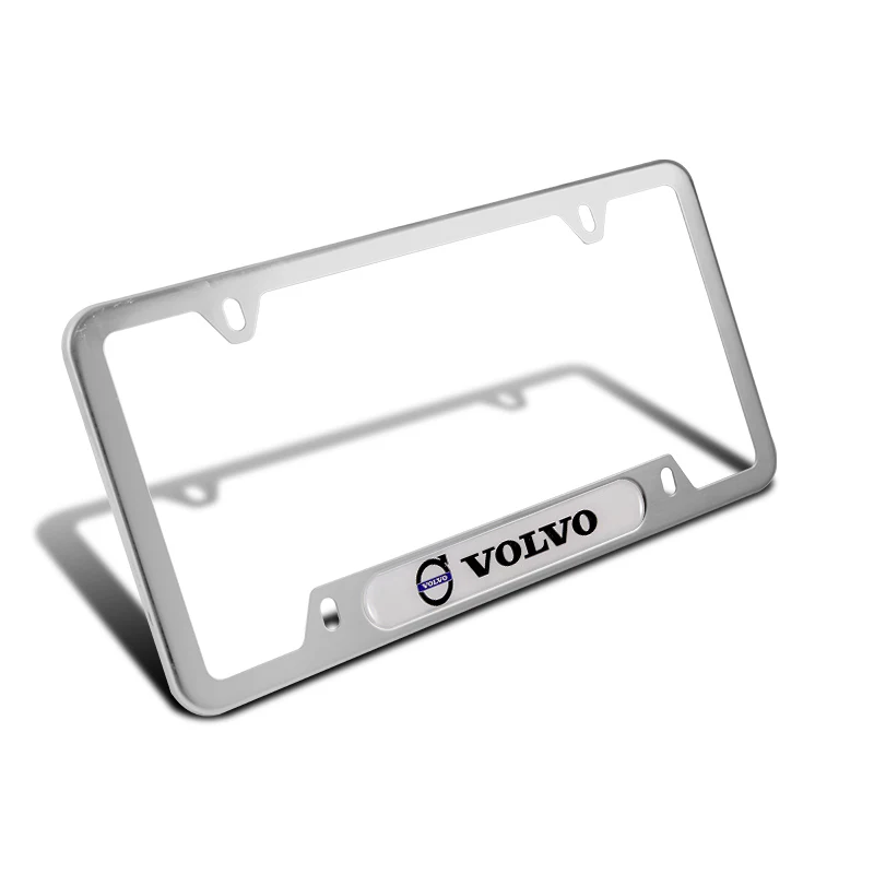 2PCS VOLVO Stainless Steel New Silver Metal License Plate Frame - Image 4