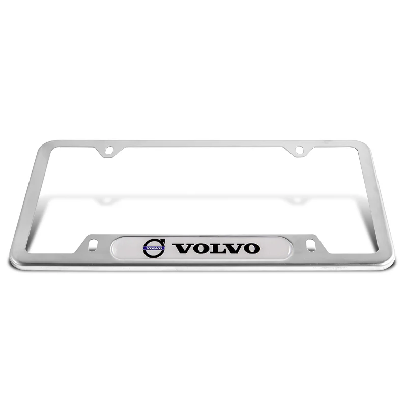 2PCS VOLVO Stainless Steel New Silver Metal License Plate Frame - Image 8