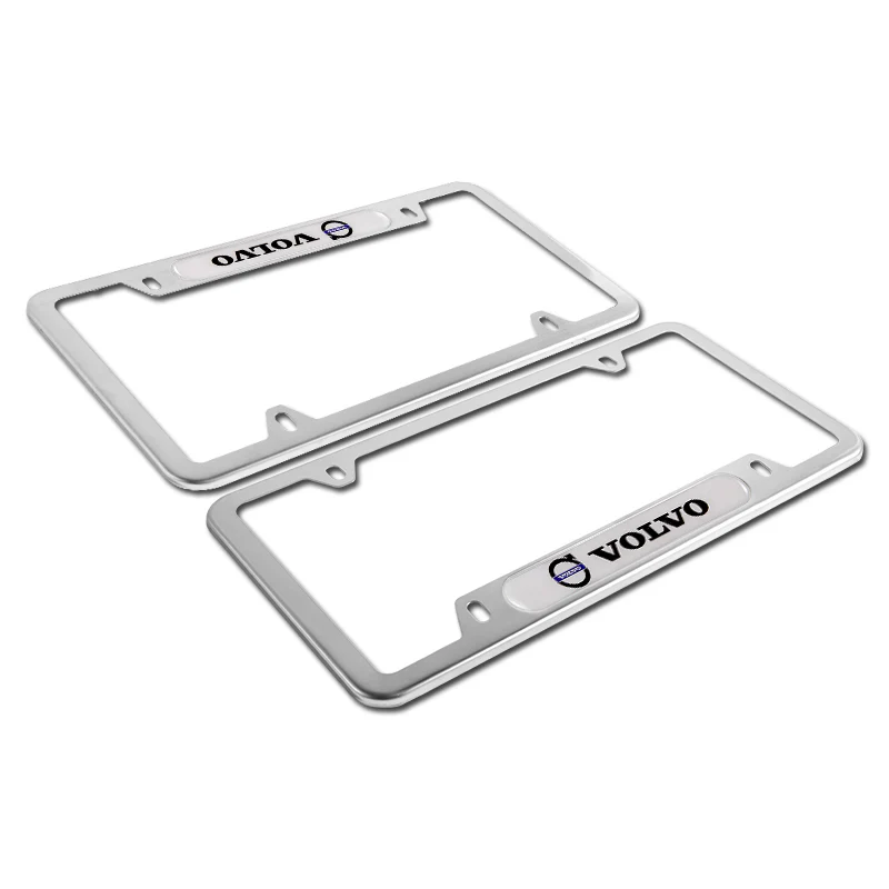 2PCS VOLVO Stainless Steel New Silver Metal License Plate Frame - Image 9