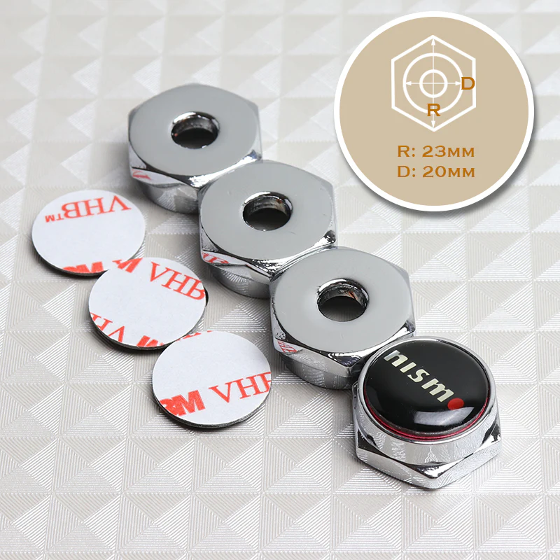 For 4Pcs Nismo Racing Car License Plate Frame Screw Bolt Cap Cover Bolts Nuts - Image 5