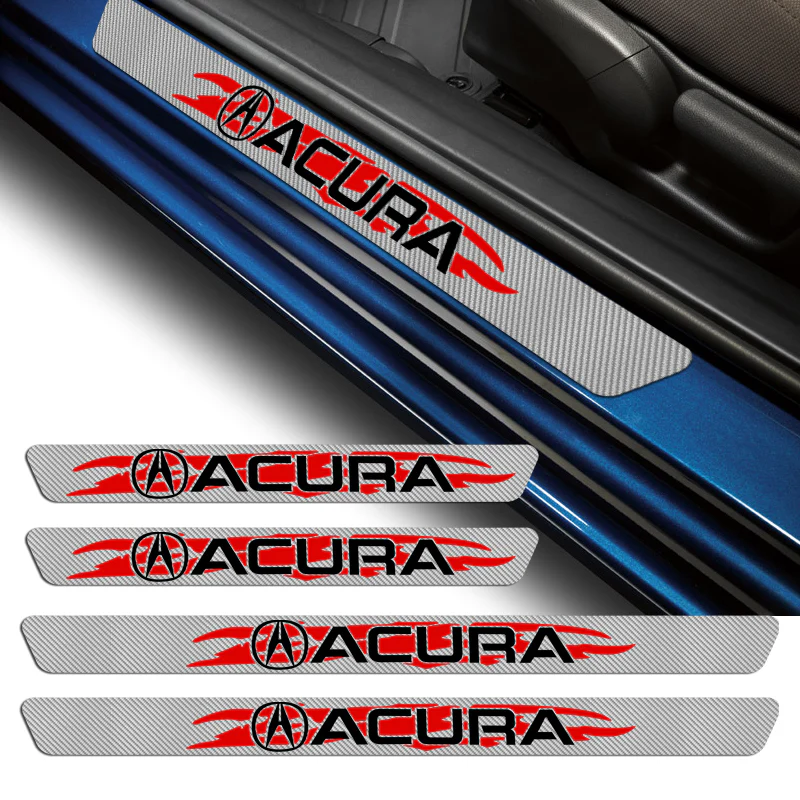 For Acura Carbon Fiber Car Door Scuff Sill Cover Panel Step Protector 4PCS Set - Image 3