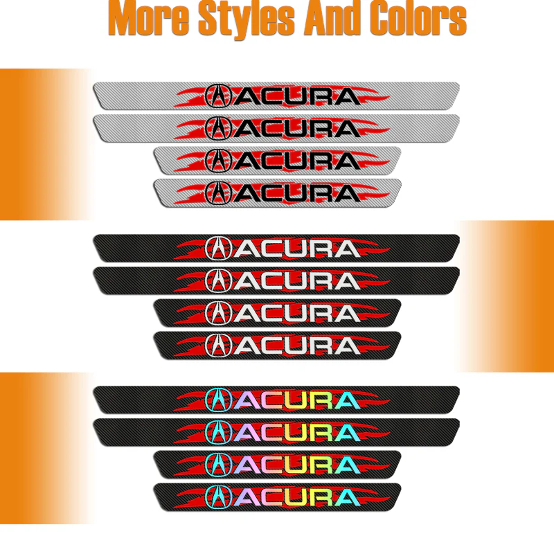 For Acura Carbon Fiber Car Door Scuff Sill Cover Panel Step Protector 4PCS Set - Image 6