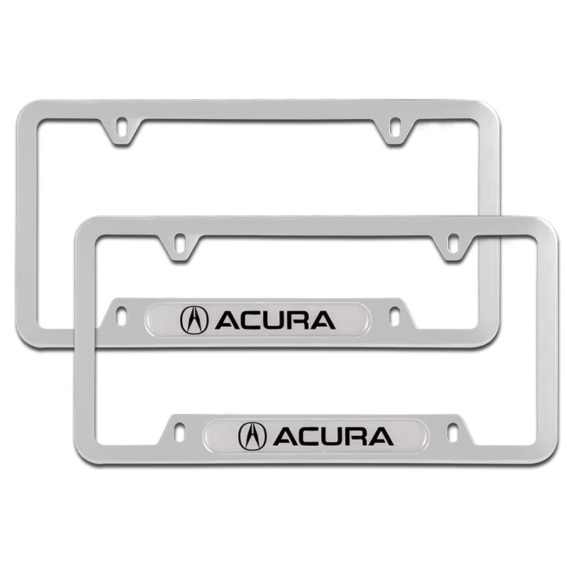 2PCS For ACURA Silver Metal Stainless Steel License Plate Frame MDX RDX TSX TL - Image 2