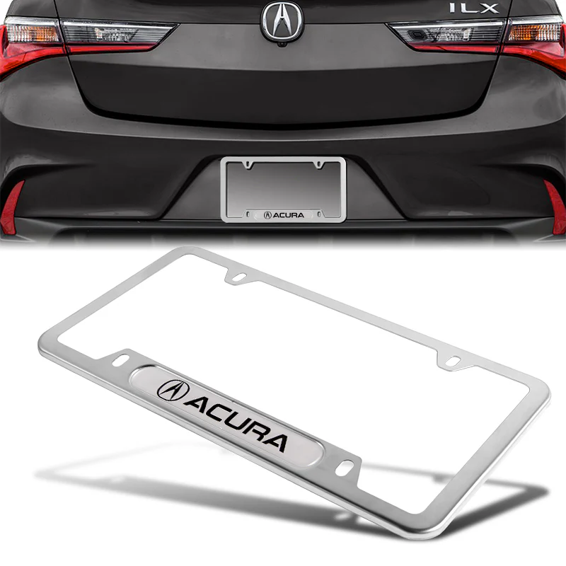 2PCS For ACURA Silver Metal Stainless Steel License Plate Frame MDX RDX TSX TL - Image 5
