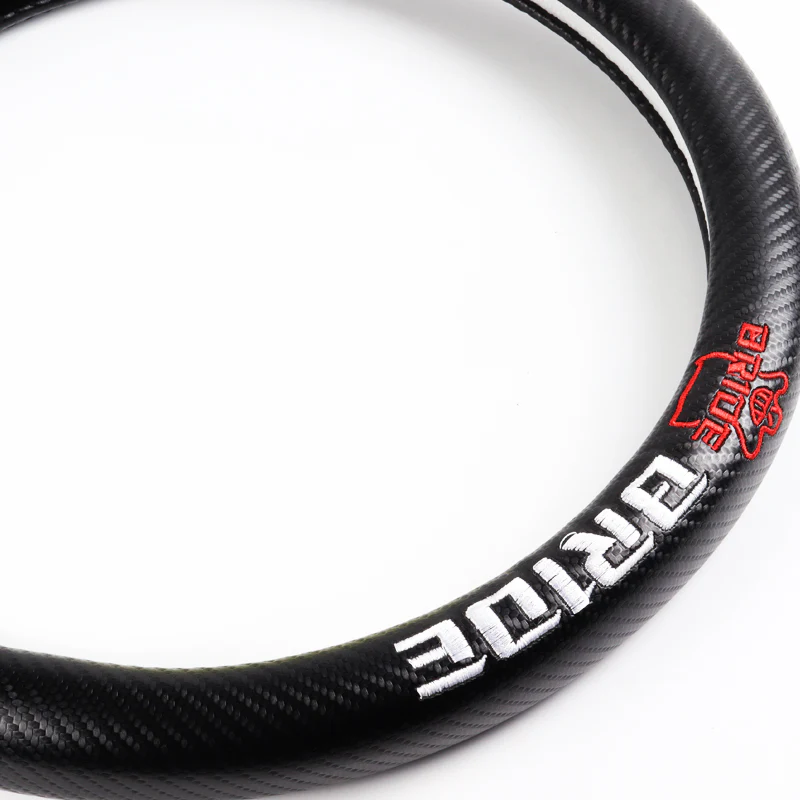 For BRIDE Racing 15" Diameter Car Steering Wheel Cover Carbon Fiber Look Leather X1 - Image 2
