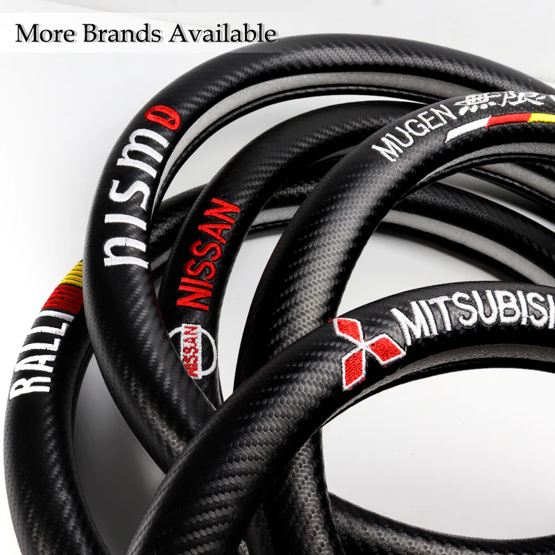 For BRIDE Racing 15" Diameter Car Steering Wheel Cover Carbon Fiber Look Leather X1 - Image 5
