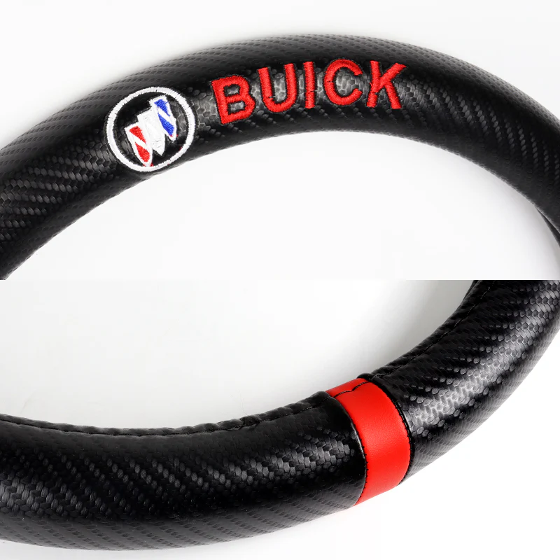 For all BUICK 15" Diameter Car Steering Wheel Cover Carbon Fiber Look Leather X1 - Image 6